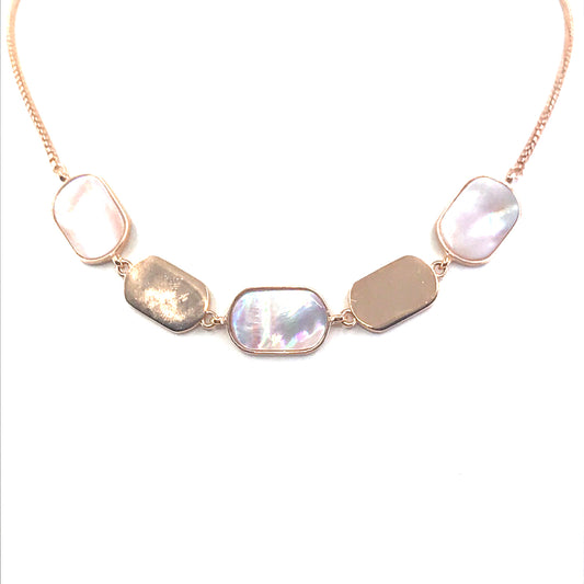 Sterling Silver Mother of Pearl Necklace - HK Jewels