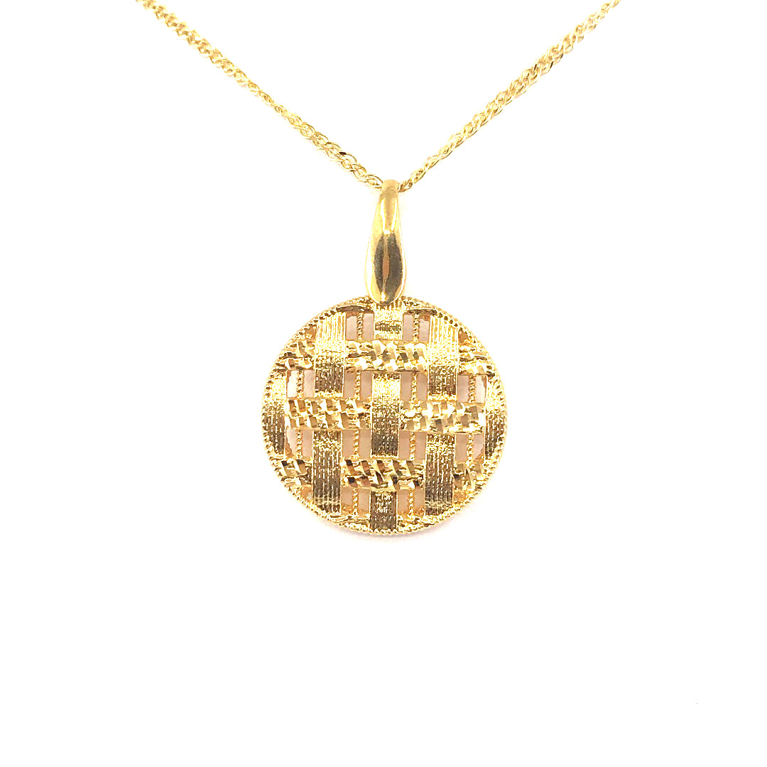 14K Gold Circle Pendant - HK Jewels