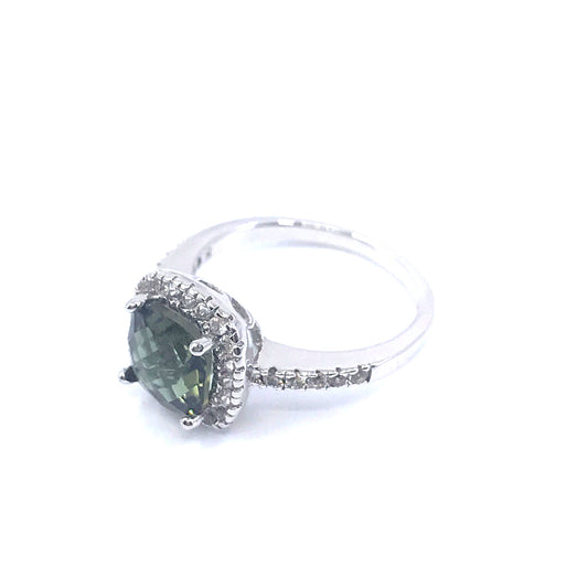 Sterling Silver Square Stone Ring - HK Jewels