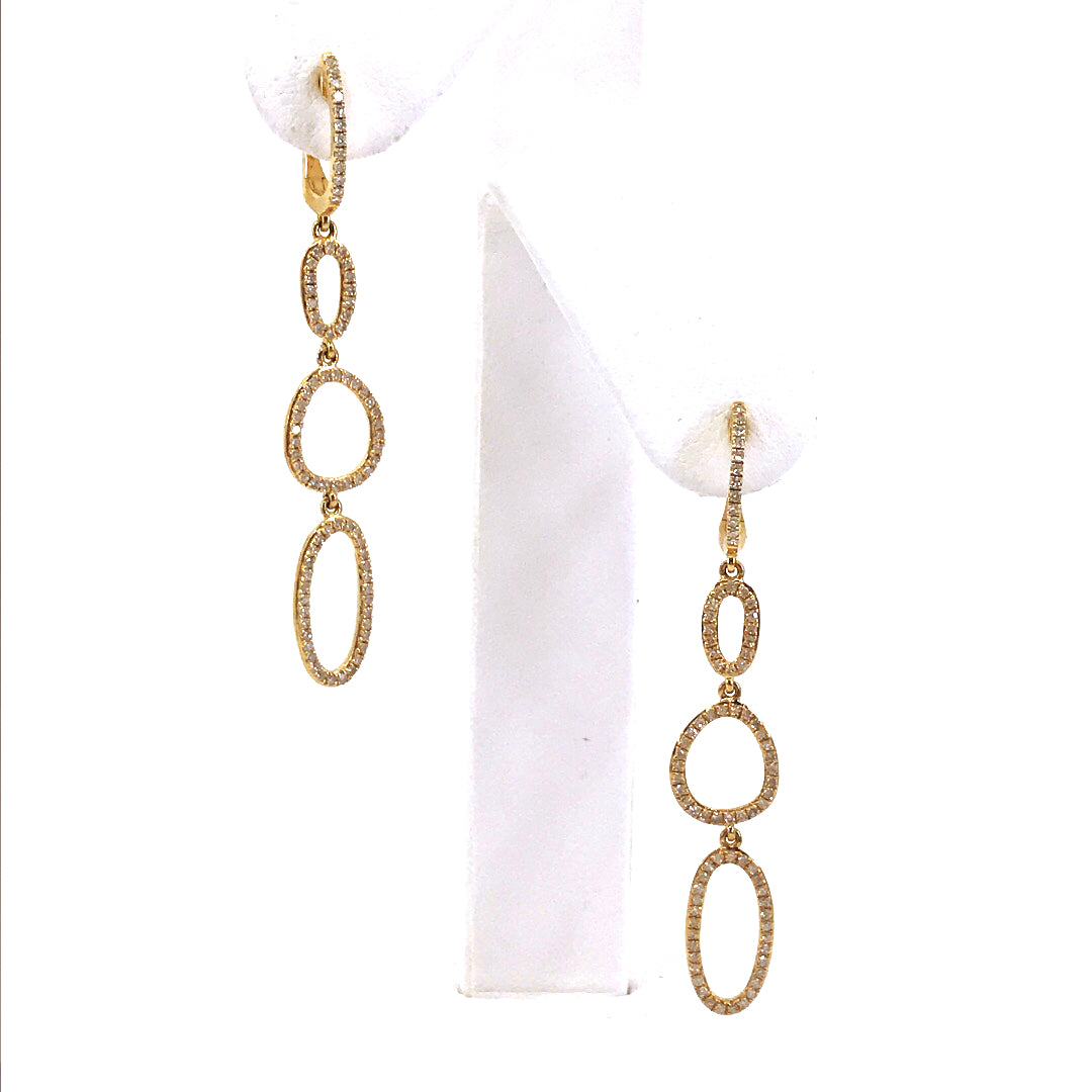 18K Gold Diamond Earrings - HK Jewels