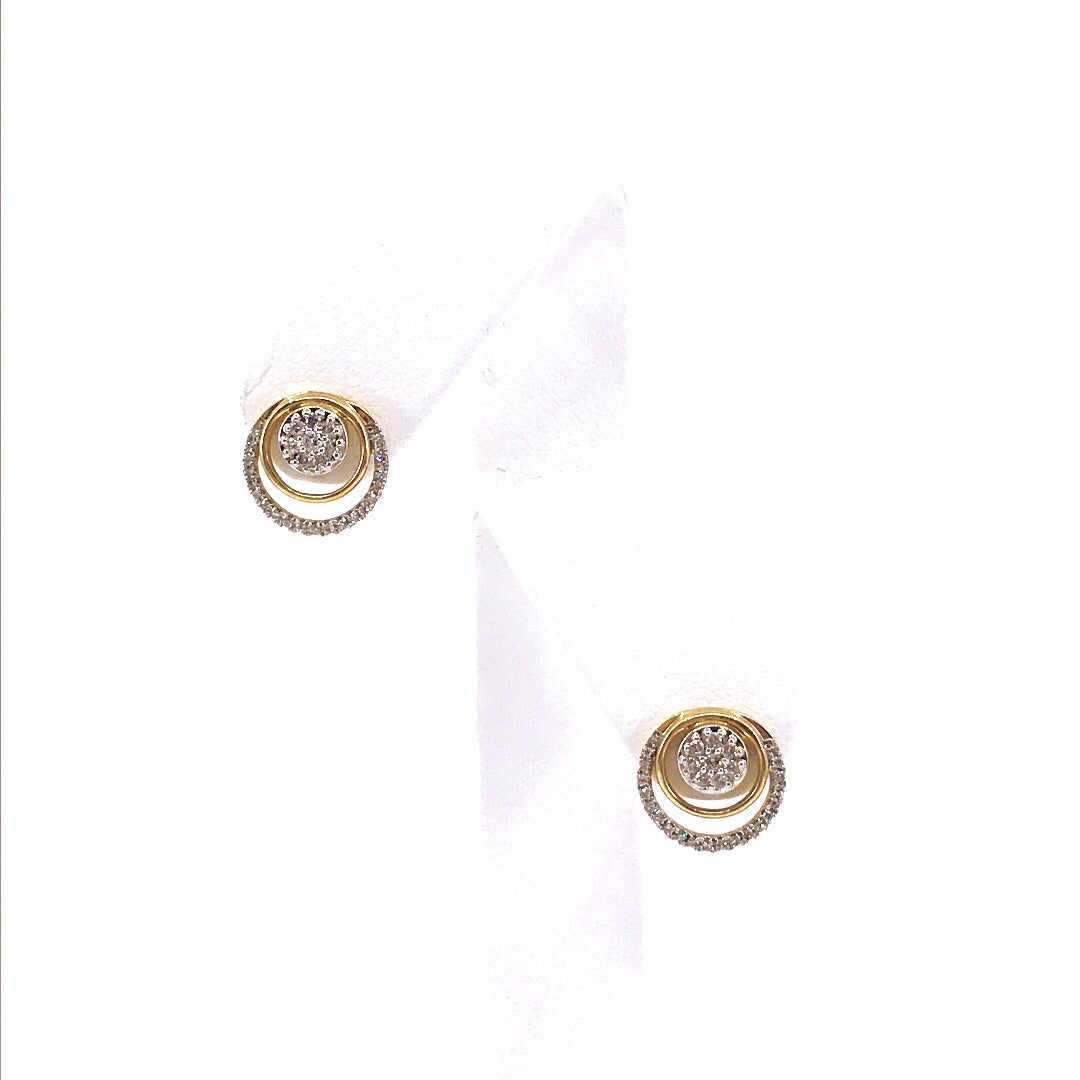 14K Gold Circle Stud Earrings - HK Jewels
