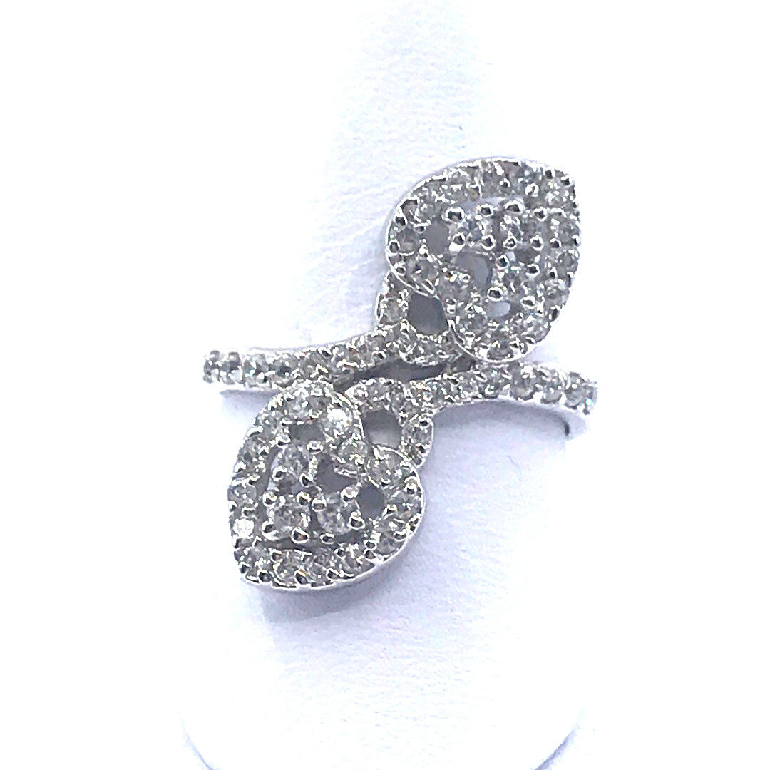Sterling Silver Double Heart Ring - HK Jewels