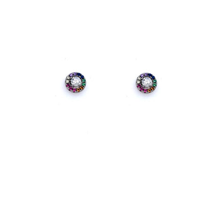 Sterling Silver Rainbow Studs - HK Jewels