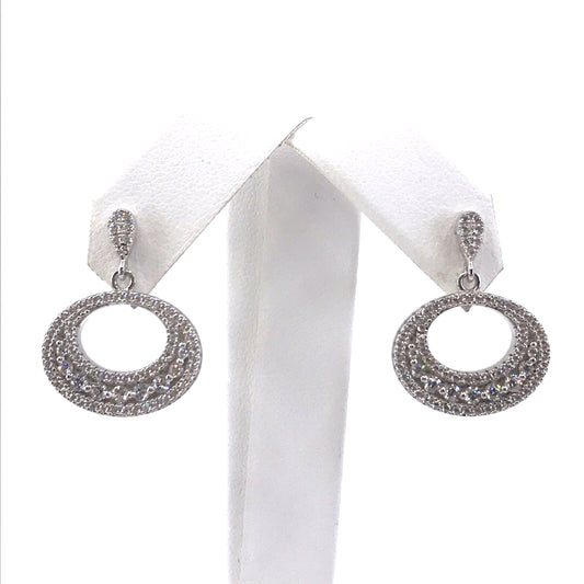 Sterling Silver Oval Earrings - HK Jewels