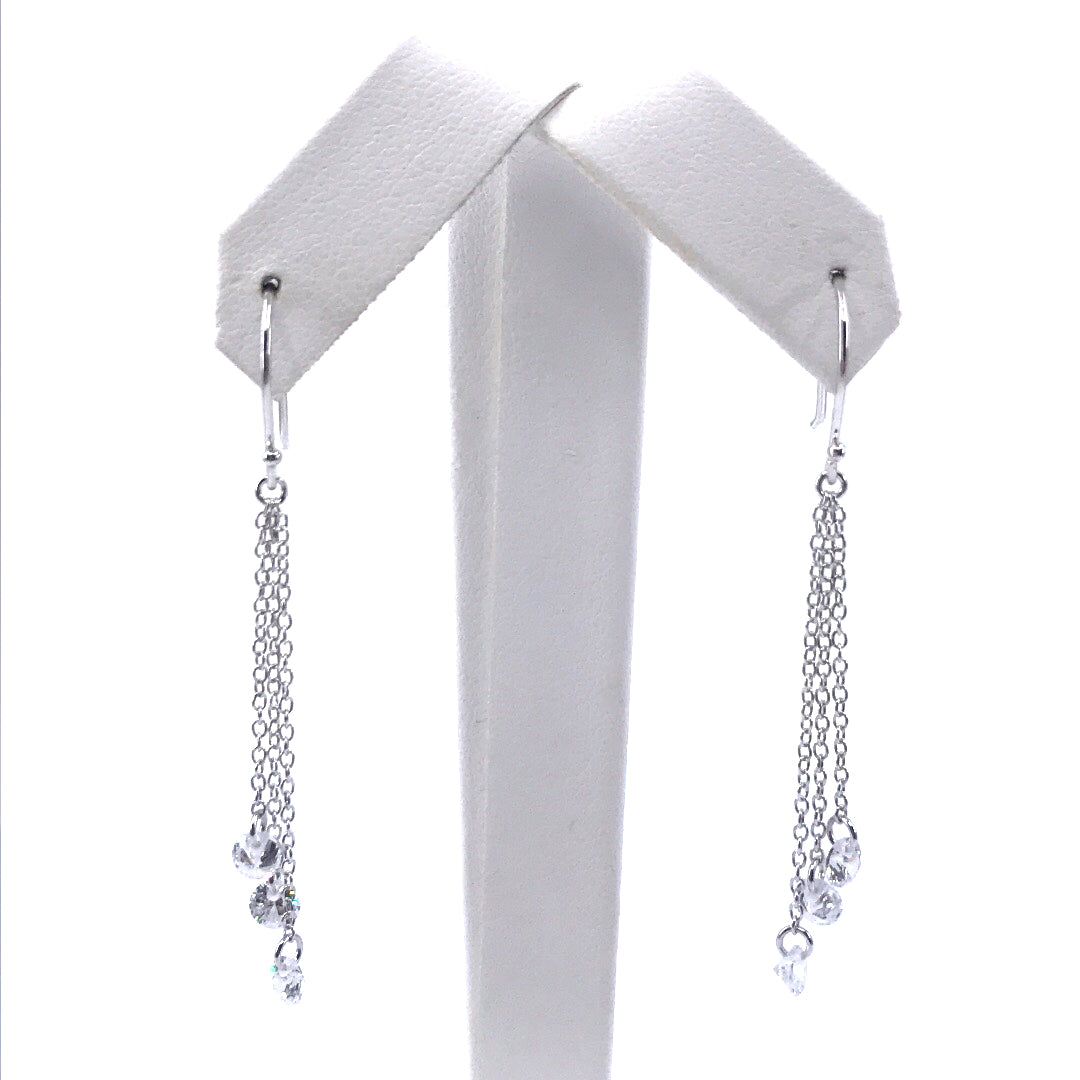 Sterling Silver Crystal Earrings - HK Jewels