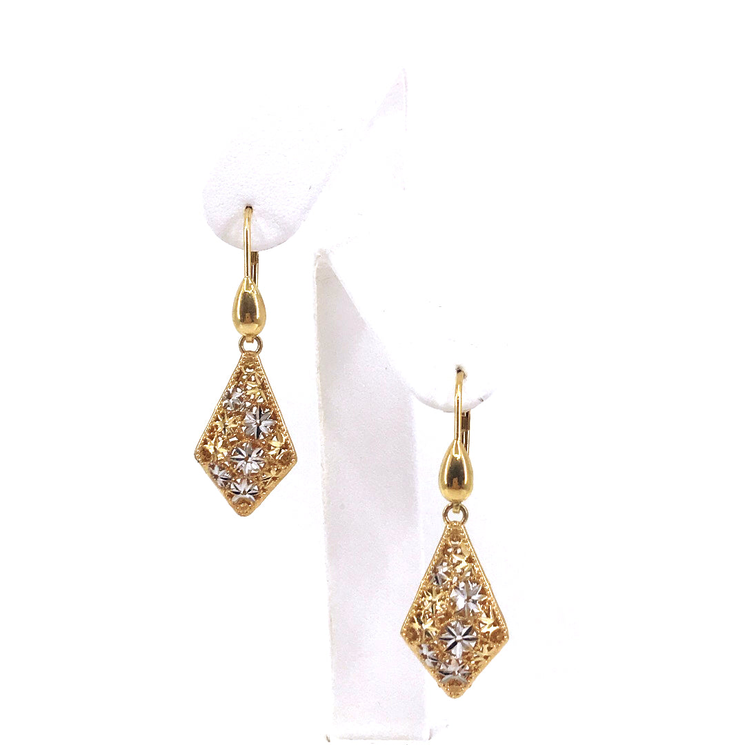 14K Gold Kite-Shaped Earrings - HK Jewels