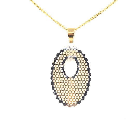 14K Gold Oval Pendant - HK Jewels