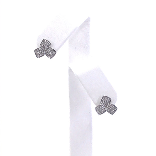 14K White Gold Stud Earrings - HK Jewels