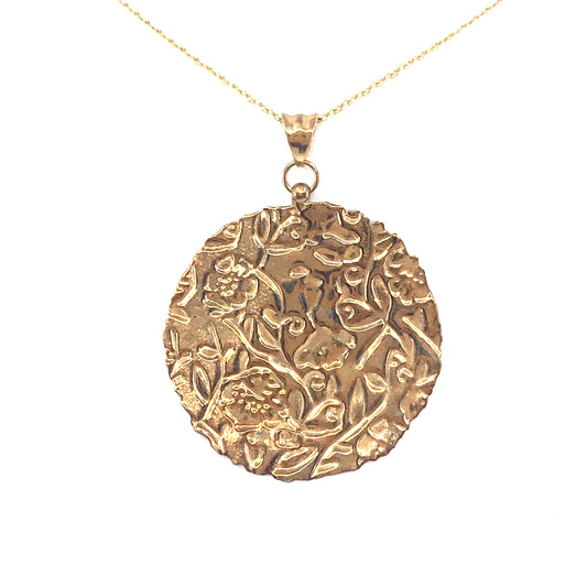 14K Gold Circle Pendant - HK Jewels