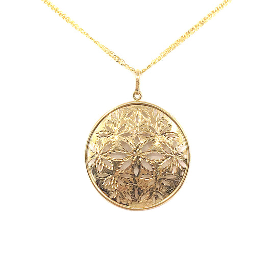 14K Gold Circle Pendant - HK Jewels