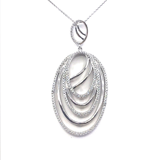 Sterling Silver Oval Pendant - HK Jewels