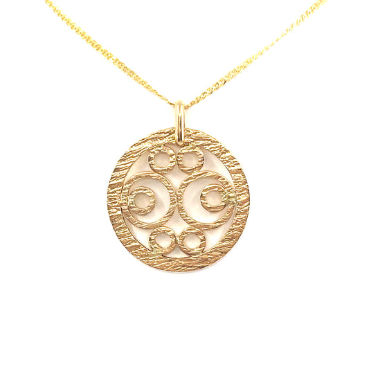 14K Gold Circle Pendant - HK Jewels