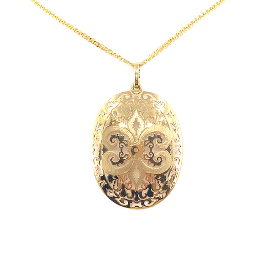 14K Gold Oval Pendant - HK Jewels