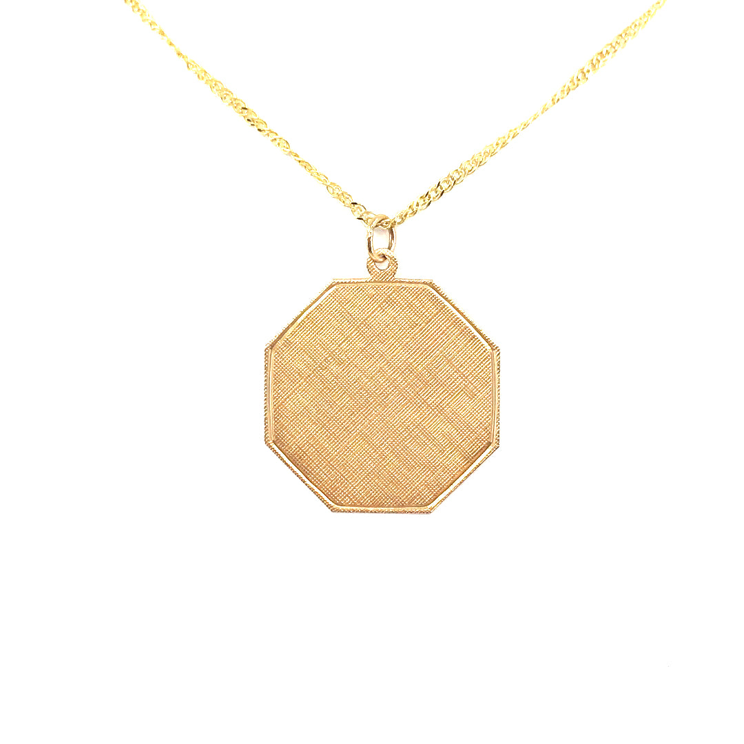 14K Gold Octagon Pendant - HK Jewels