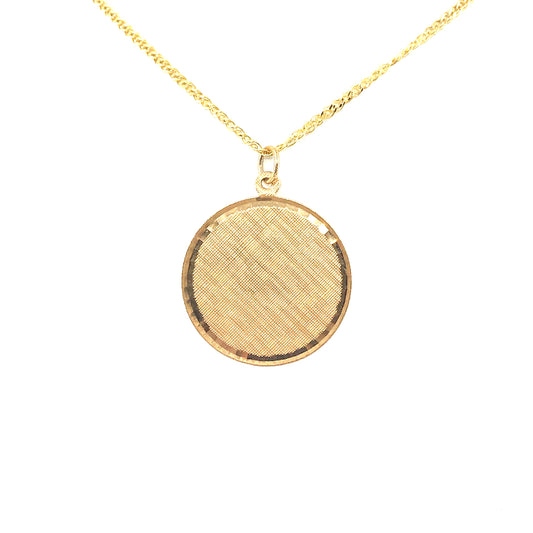 14K Gold Circle Pendant - HK Jewels