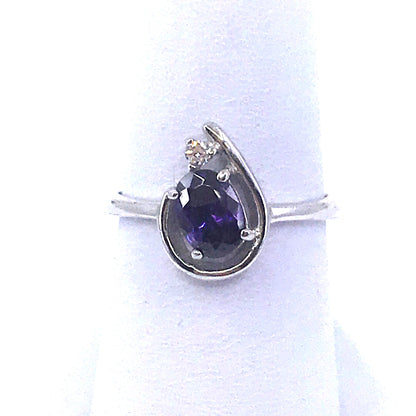 Sterling Silver Teardrop Ring - HK Jewels