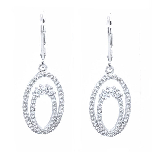 Sterling Silver Oval Earrings - HK Jewels