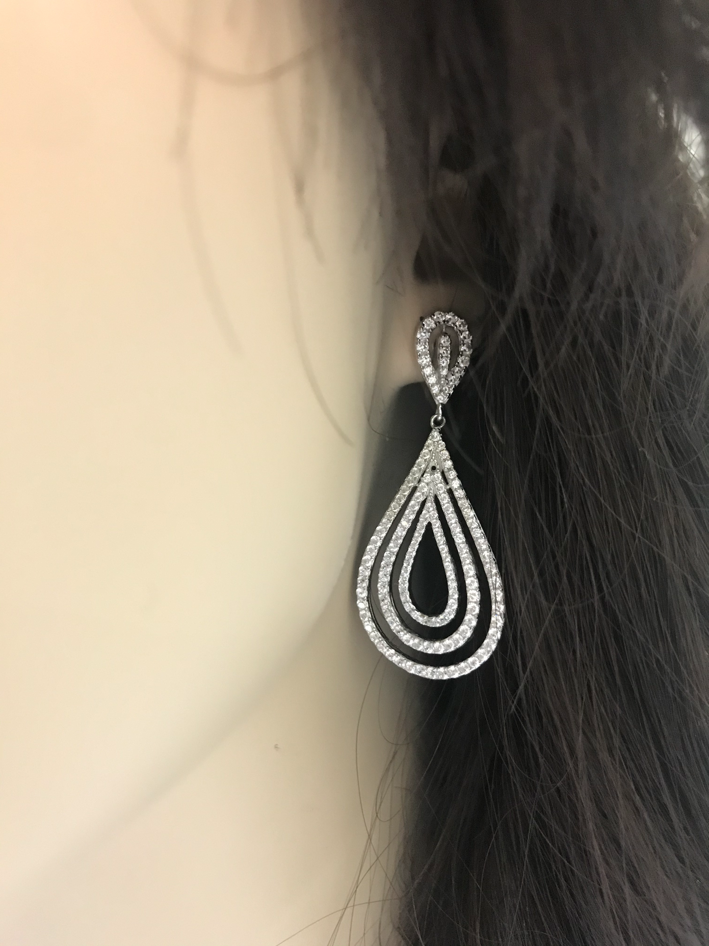 Sterling Silver Large Teardrop Earring - HK Jewels
