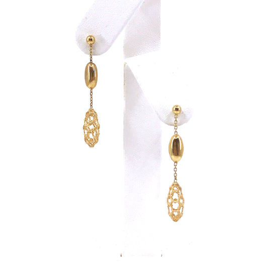 14K Gold Oval Earrings - HK Jewels