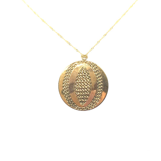 14K Gold Circle Pendant - HK Jewels