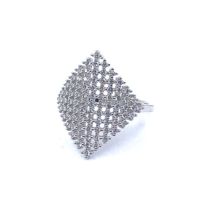 Sterling Silver Square Ring - HK Jewels