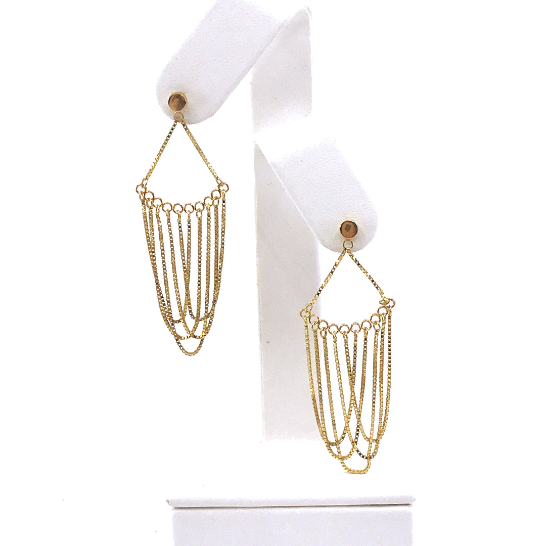 14K Gold Chain Earrings - HK Jewels