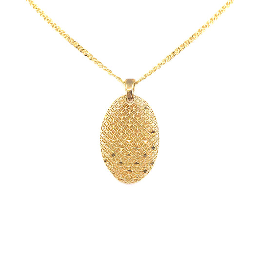 14K Gold Oval Pendant - HK Jewels