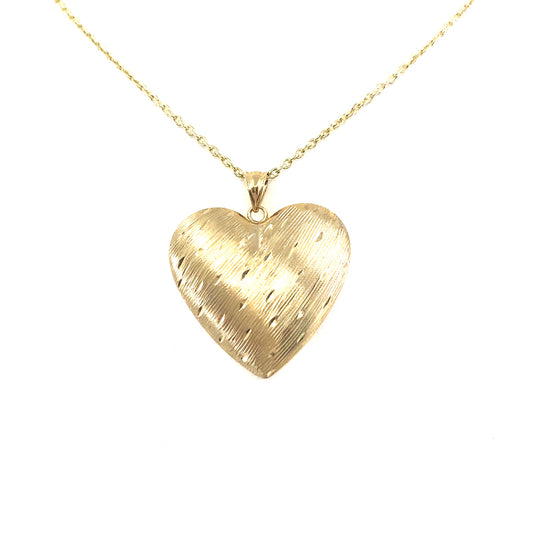 Gold Reversable Heart Pendant - HK Jewels