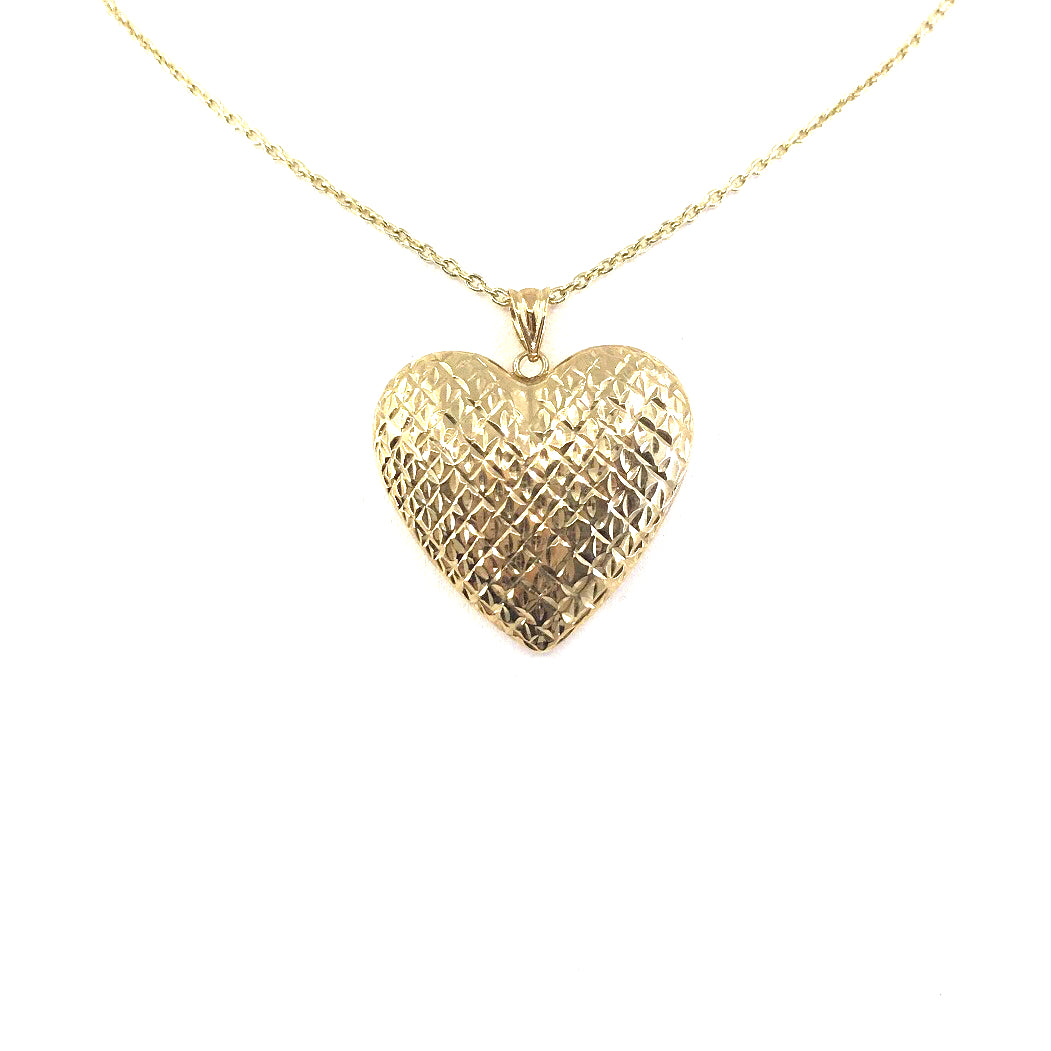 Gold Reversable Heart Pendant - HK Jewels