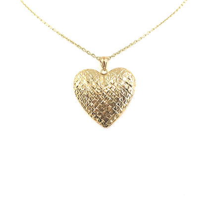 Gold Reversable Heart Pendant - HK Jewels
