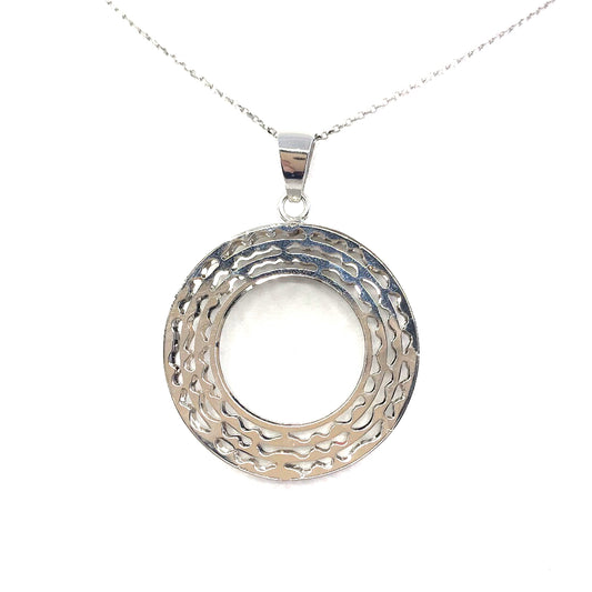 14K Gold Circle Pendant - HK Jewels