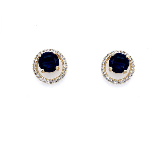 Surgical Steel Blue Stone Studs - HK Jewels