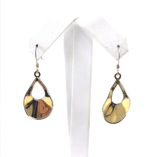 Gold Plated Sterling Silver Teardrop Earrings - HK Jewels