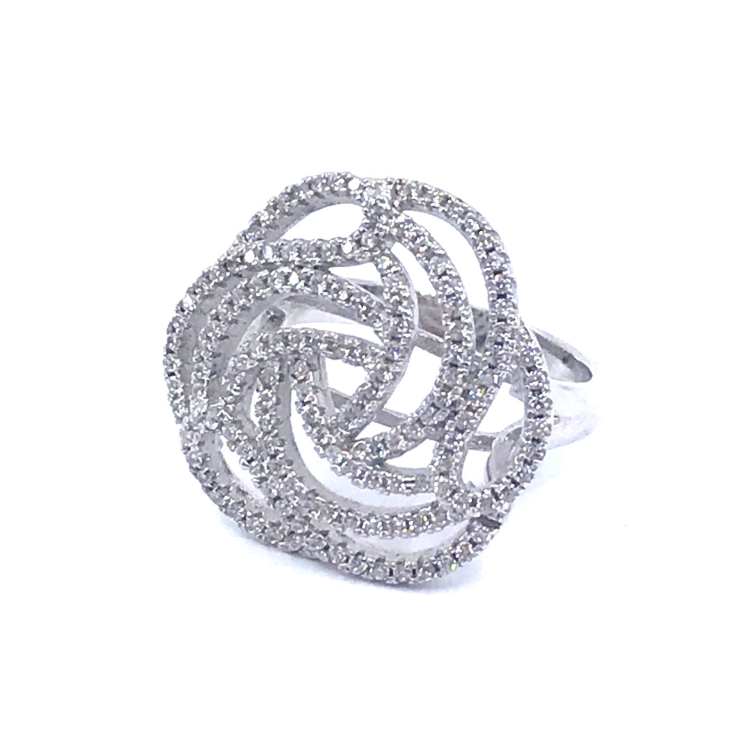 Sterling Silver Flower Ring - HK Jewels