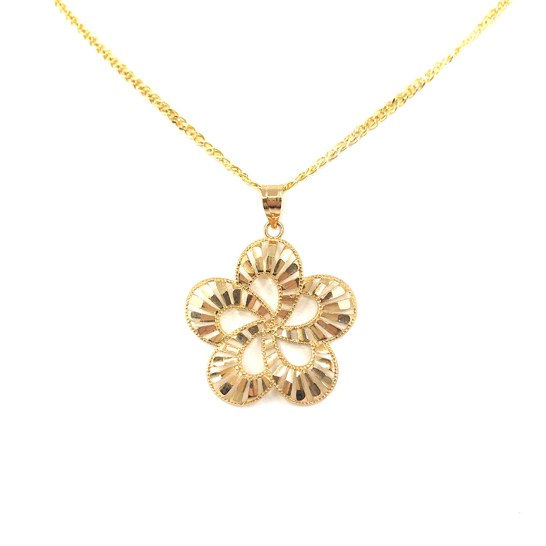 Gold Flower Pendant - HK Jewels