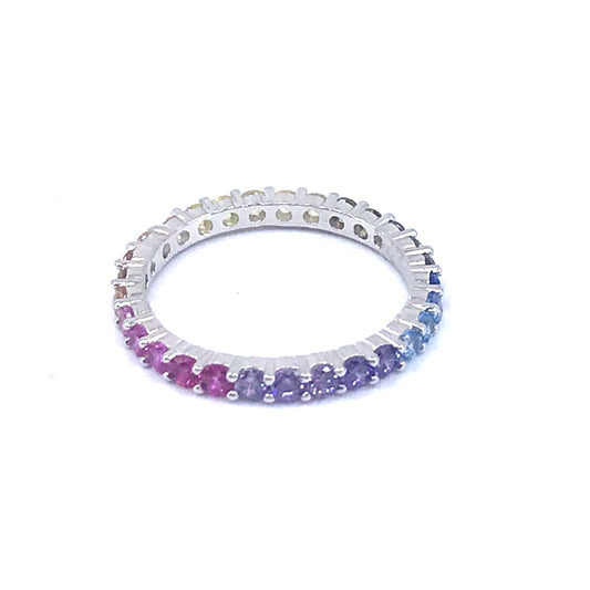 Sterling Silver Rainbow Ring - HK Jewels