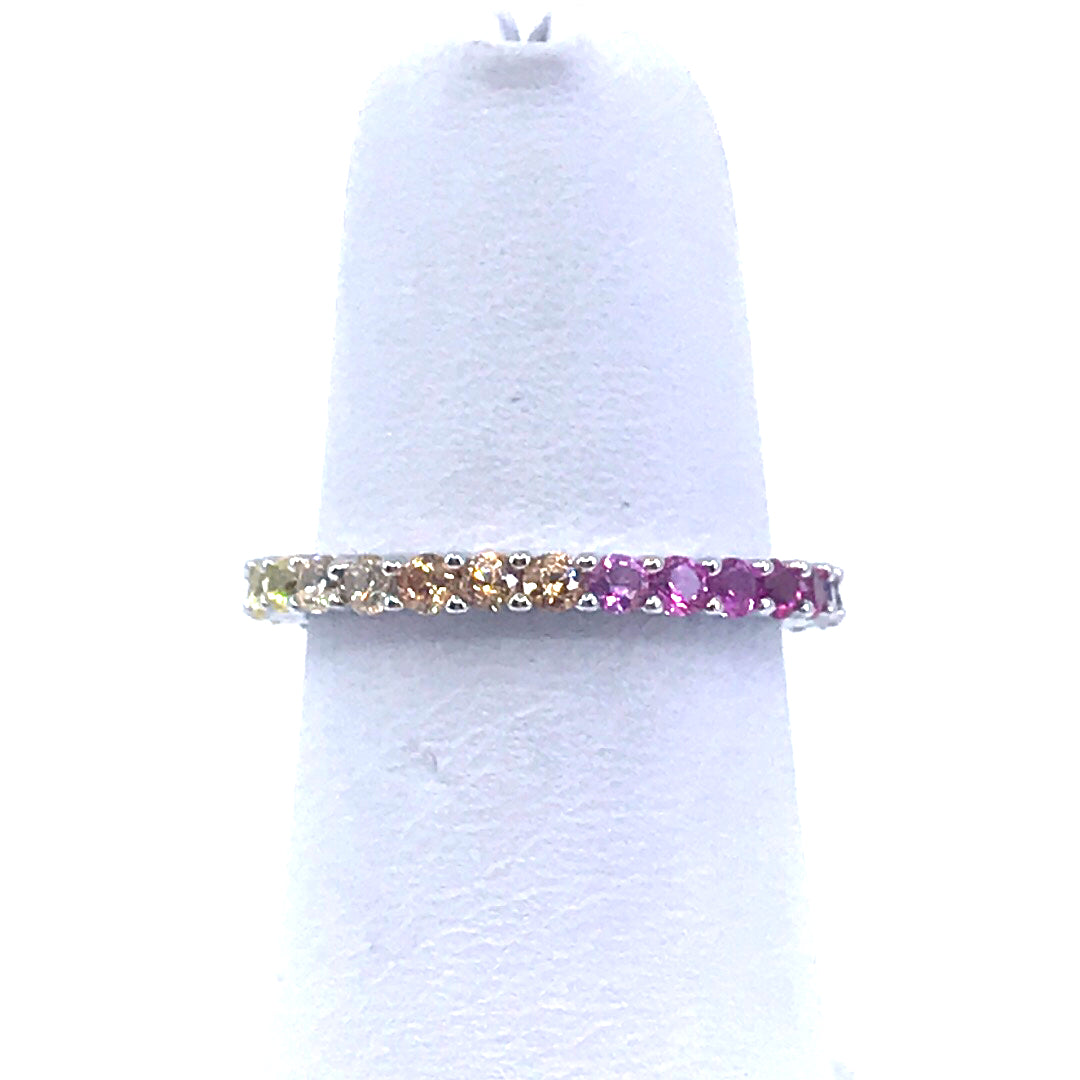 Sterling Silver Rainbow Ring - HK Jewels