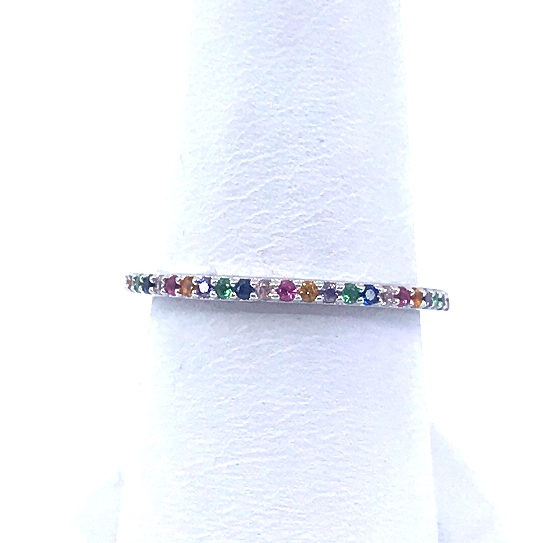 Sterling Silver Rainbow Ring - HK Jewels