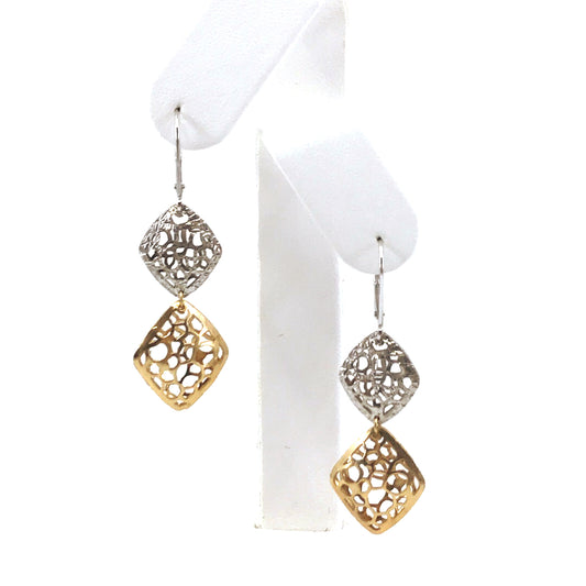 14K Gold Diamond-Shape Earrings - HK Jewels