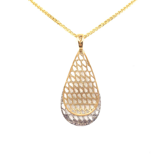 14K Gold Teardrop Pendant - HK Jewels