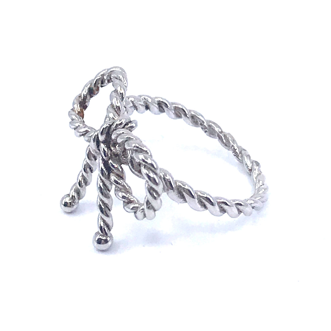 Sterling Silver Bow Ring - HK Jewels