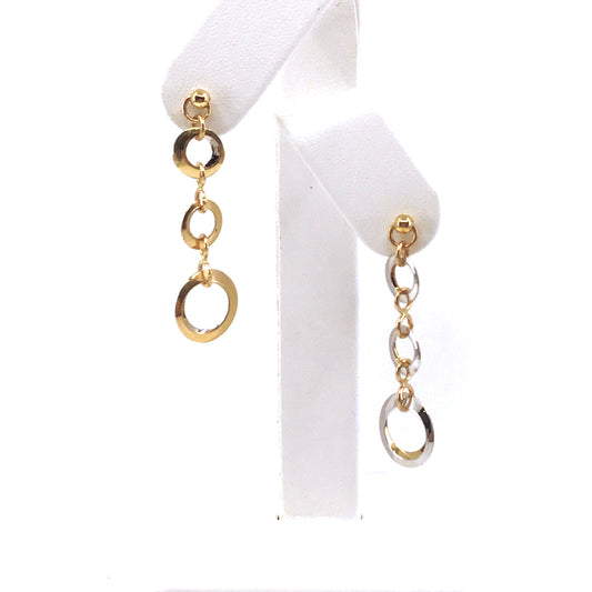 14K Gold Reverse-able Circle Earrings - HK Jewels