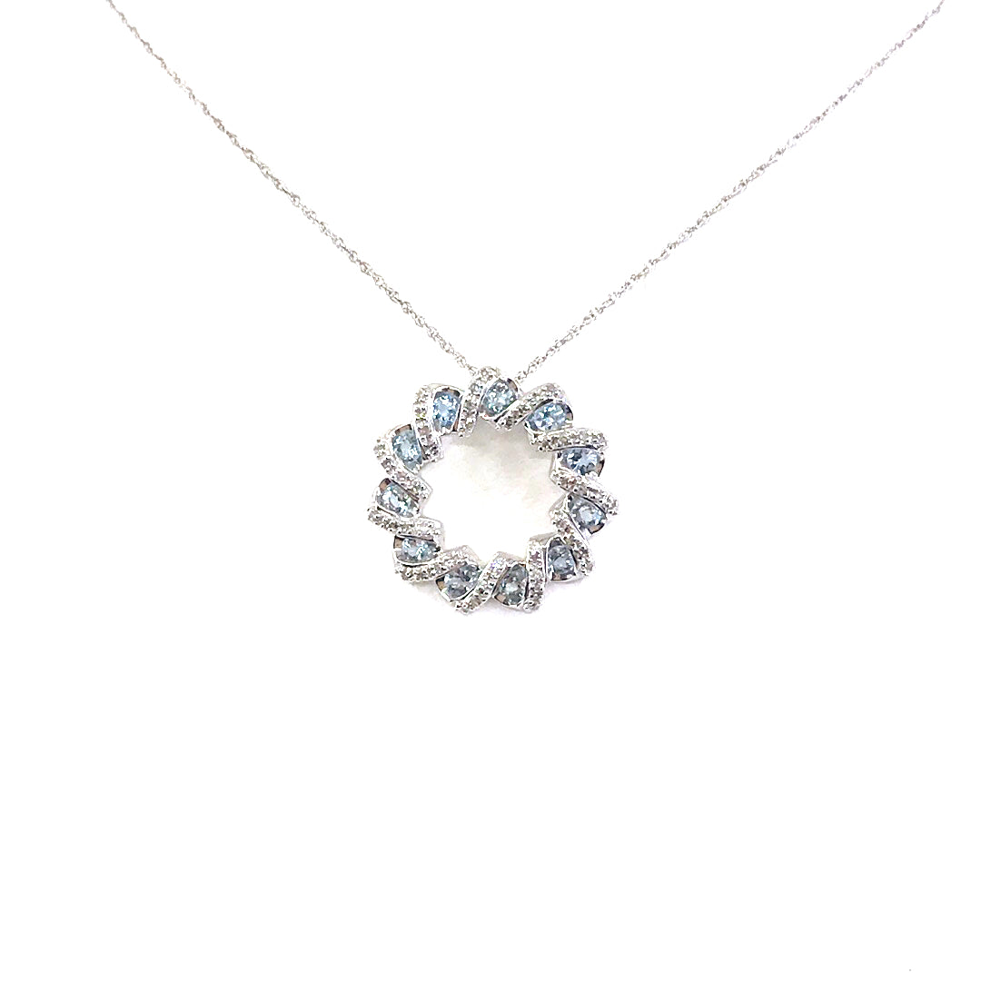 White Gold Circle Pendant - HK Jewels