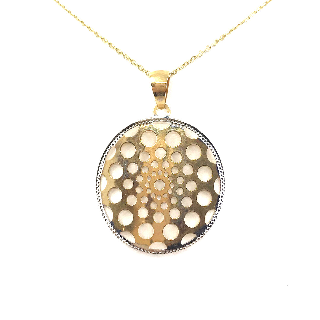 14K Gold Circle Pendant - HK Jewels