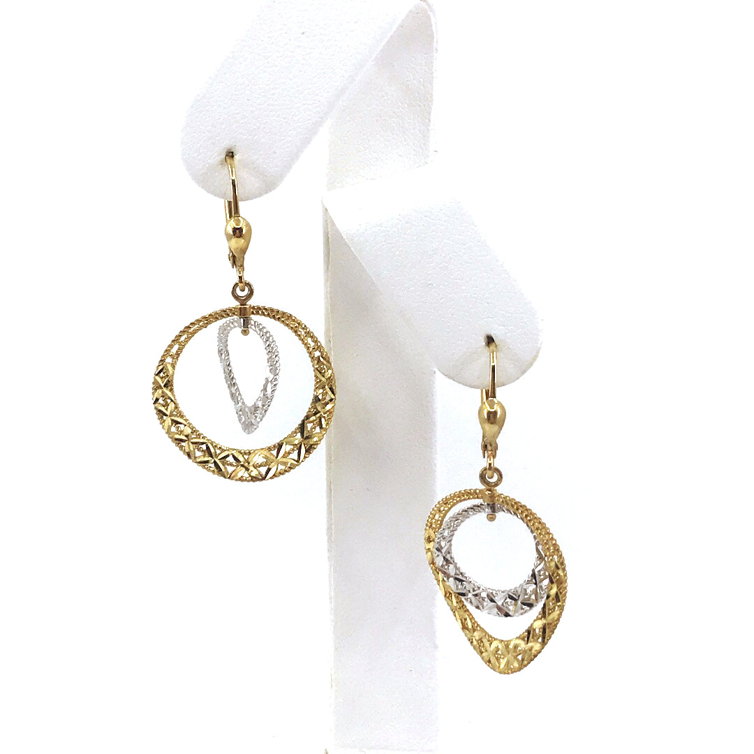 Gold Twisted Circle Earrings - HK Jewels