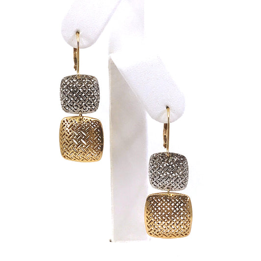 14K Gold Square Earrings - HK Jewels