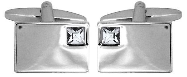 Clear Crystal Corner Cufflinks - HK Jewels