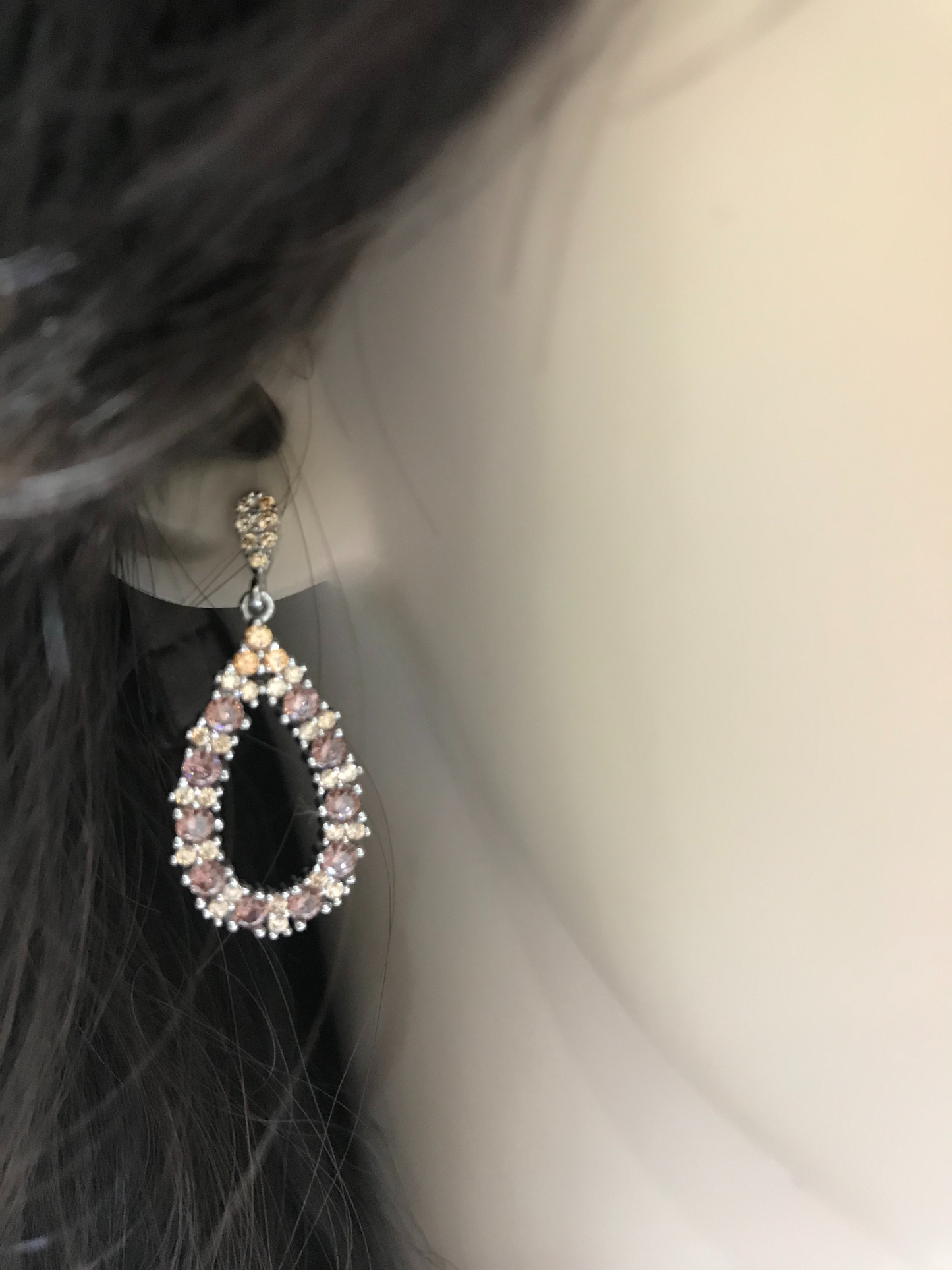 Sterling Silver Multicolor Teardrop Earring - HK Jewels