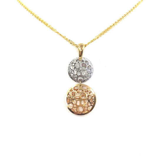 14K Gold Circle Pendant - HK Jewels