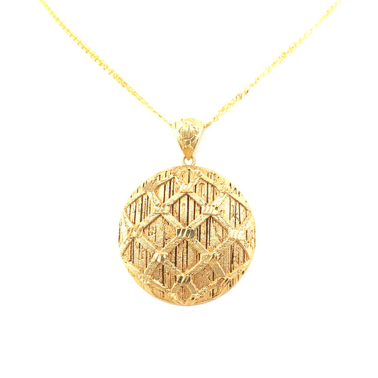 14K Gold Circle Pendant - HK Jewels